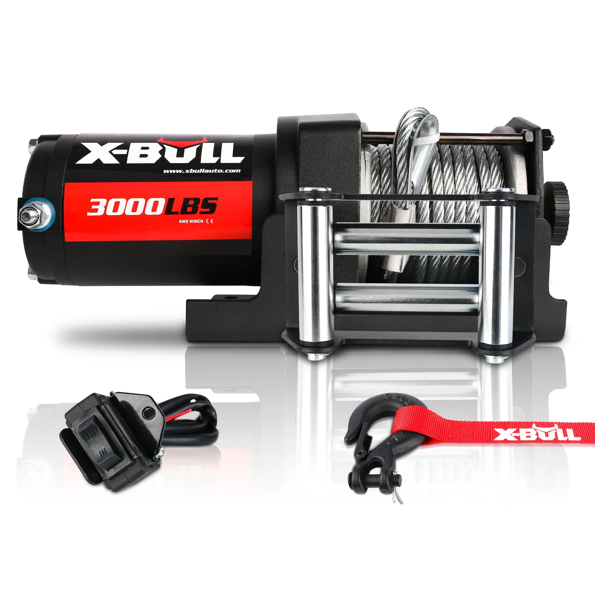 3000LBS 12V Electric Winch with Steel Cable & Wireless Remote