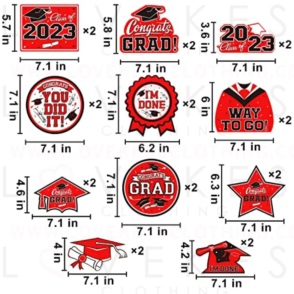 31 Pieces Graduation Party Supplies, 2023 Graduation Hanging Swirl Congrats Grad and Graduation Party Decorations(red, Black)