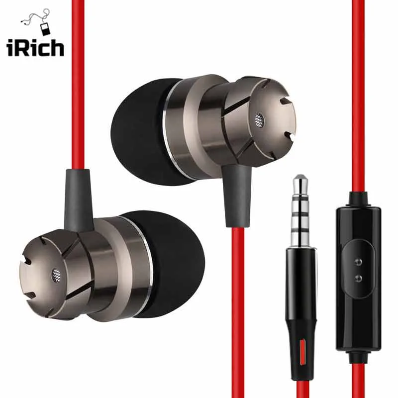 3.5mm In-Ear Turbo Design Earphones Metal Earbuds Stereo Super Bass Headset Handsfree With Mic for iPhone 6s Xiaomi mi earphones