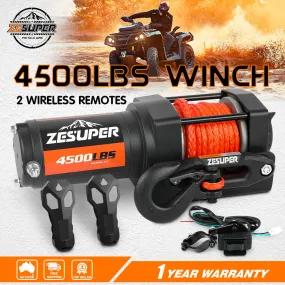 4500LB 12V Electric Winch, Wireless, All-Steel, ATV UTV Trailer