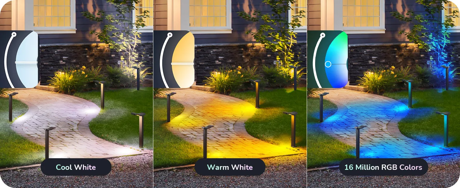 48FT Smart Christmas Pathway Lights, RGBW 350LM 24V 36W Low Voltage LED Landscape Lighting, 4PCS-HGSL31A