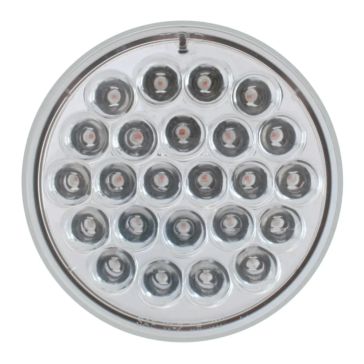 4" PEARL AMBER/CLEAR 24-LED 6-PULSE STROBE LIGHT, 9V-36V