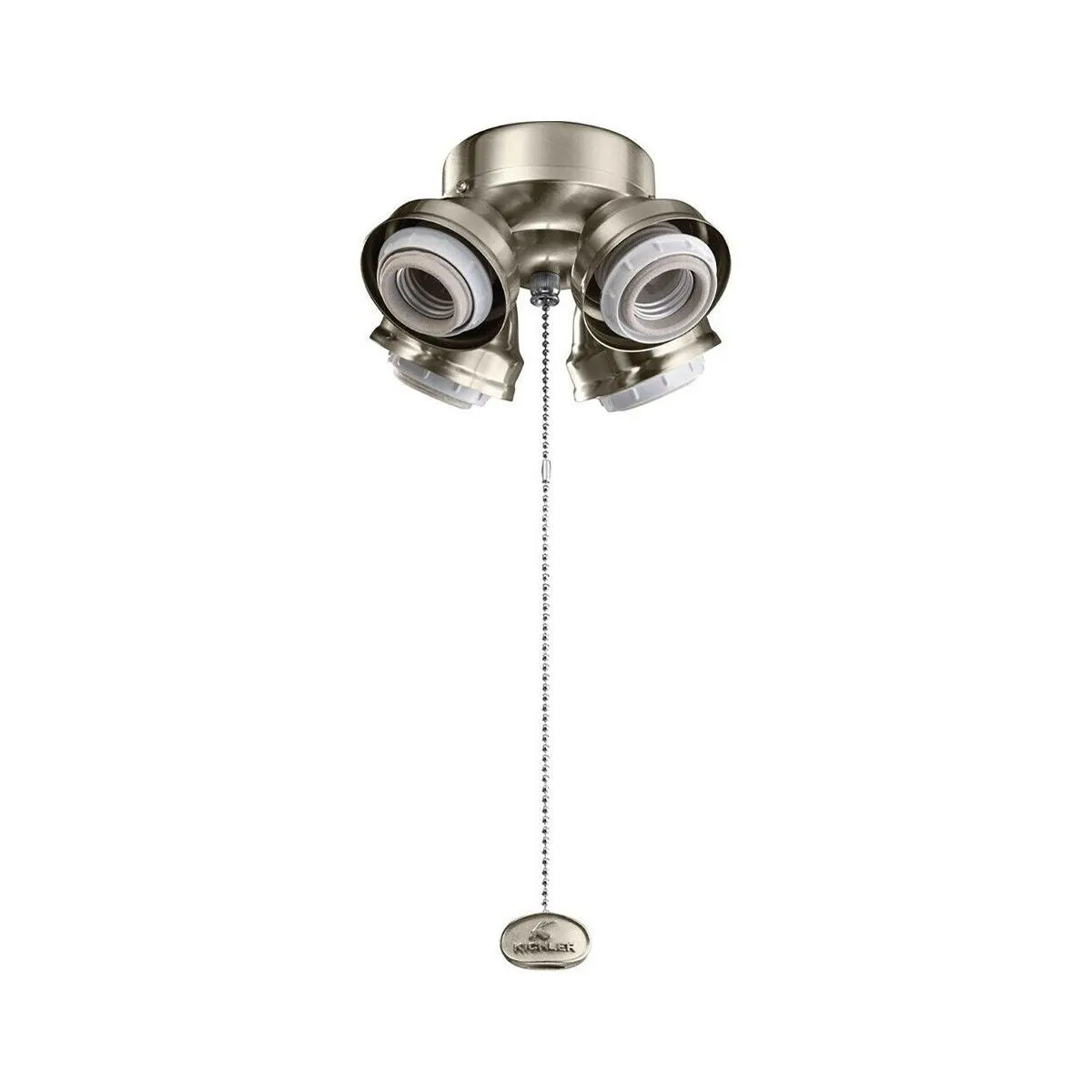 7 In. 4 LED Lights Turtle Fitter Ceiling Fan Light Kit, Satin Natural Bronze Finish