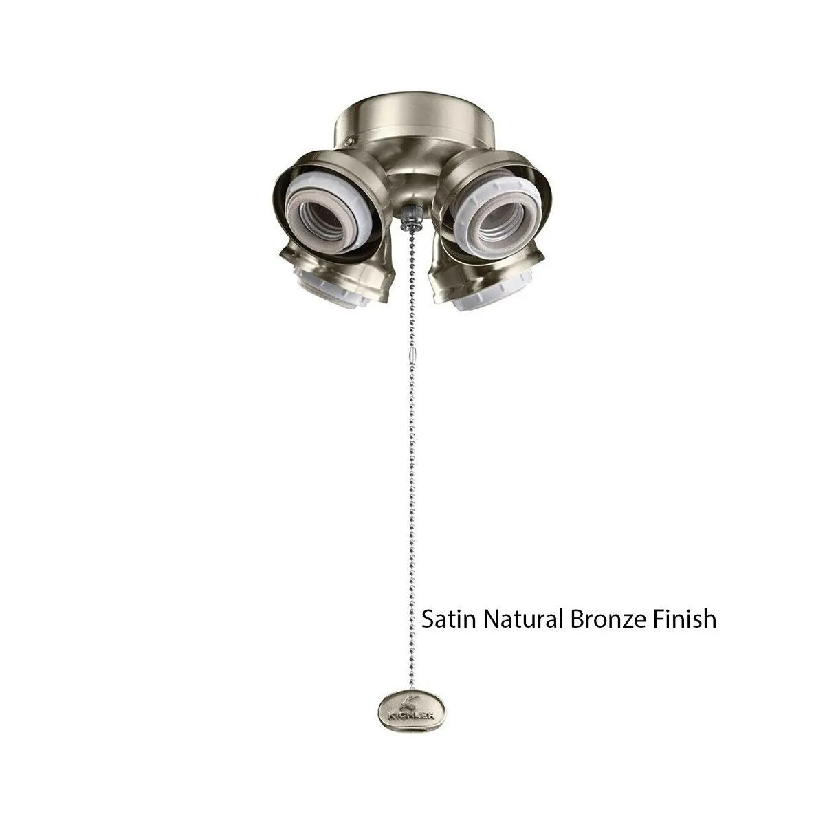 7 In. 4 LED Lights Turtle Fitter Ceiling Fan Light Kit, Satin Natural Bronze Finish