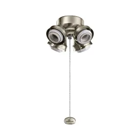 7 In. 4 LED Lights Turtle Fitter Ceiling Fan Light Kit, Satin Natural Bronze Finish