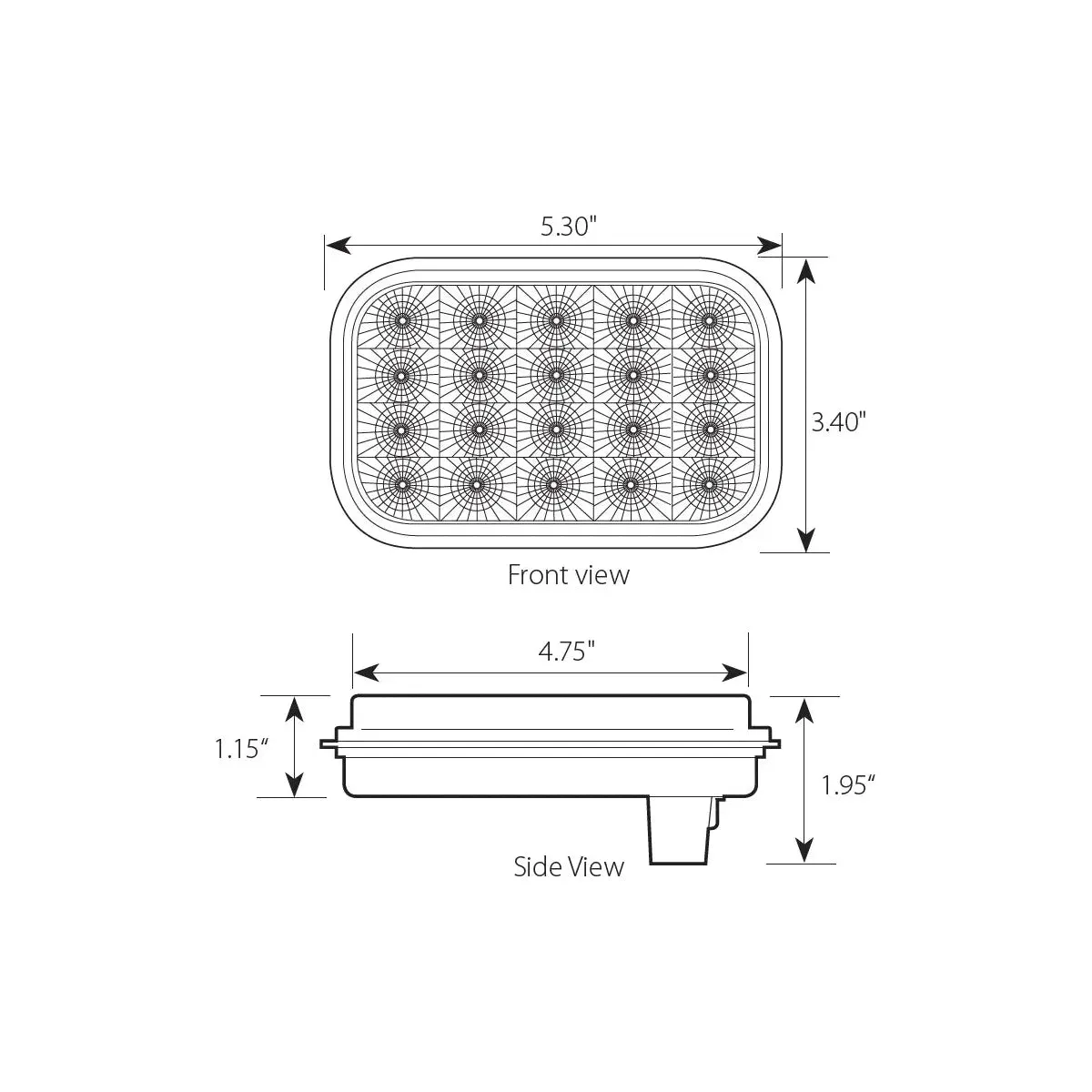 77013BP Rectangular Spyder LED Light (RED/RED) #77013BP