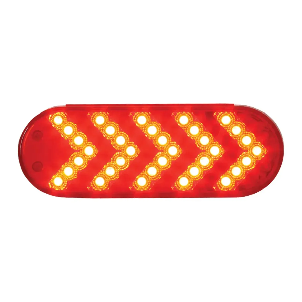 77126 OVAL RED SEQUENTIAL 5-ARROW SPYDER 35-LED LIGHT, RED LENS