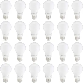 A19 LED Light Bulb, 60 Watt Equivalent, Energy Efficient 9W, E26 Standard Base, Daylight White 5000K, Non-Dimmable, 10,000 Hour Lifetime, 24-Pack