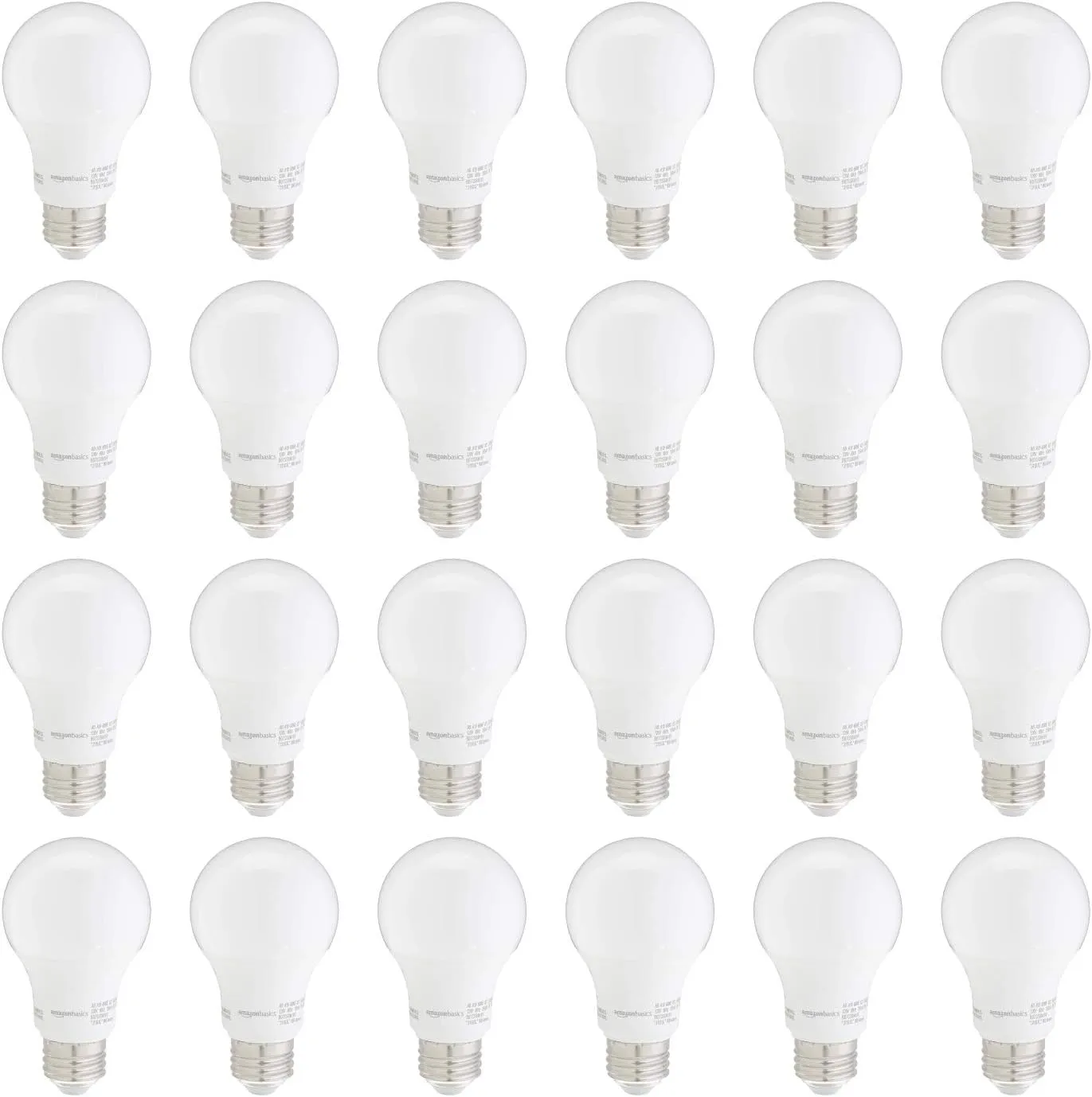 A19 LED Light Bulb, 60 Watt Equivalent, Energy Efficient 9W, E26 Standard Base, Daylight White 5000K, Non-Dimmable, 10,000 Hour Lifetime, 24-Pack