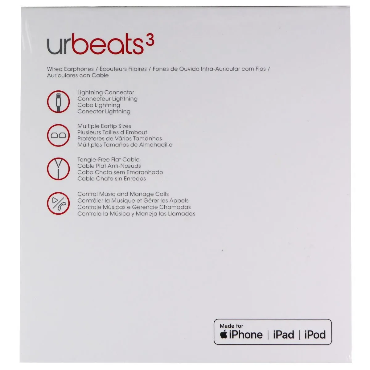 Beats urBeats3 Wired Earphones - Satin Silver (MU9A2LL/A)