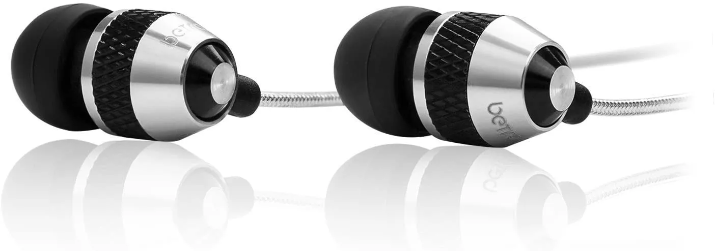 Betron B25 Earphones, Noise Isolating In-Ear Wired Headphones with Strong Bass, Tangle-Free Cord, Lightweight