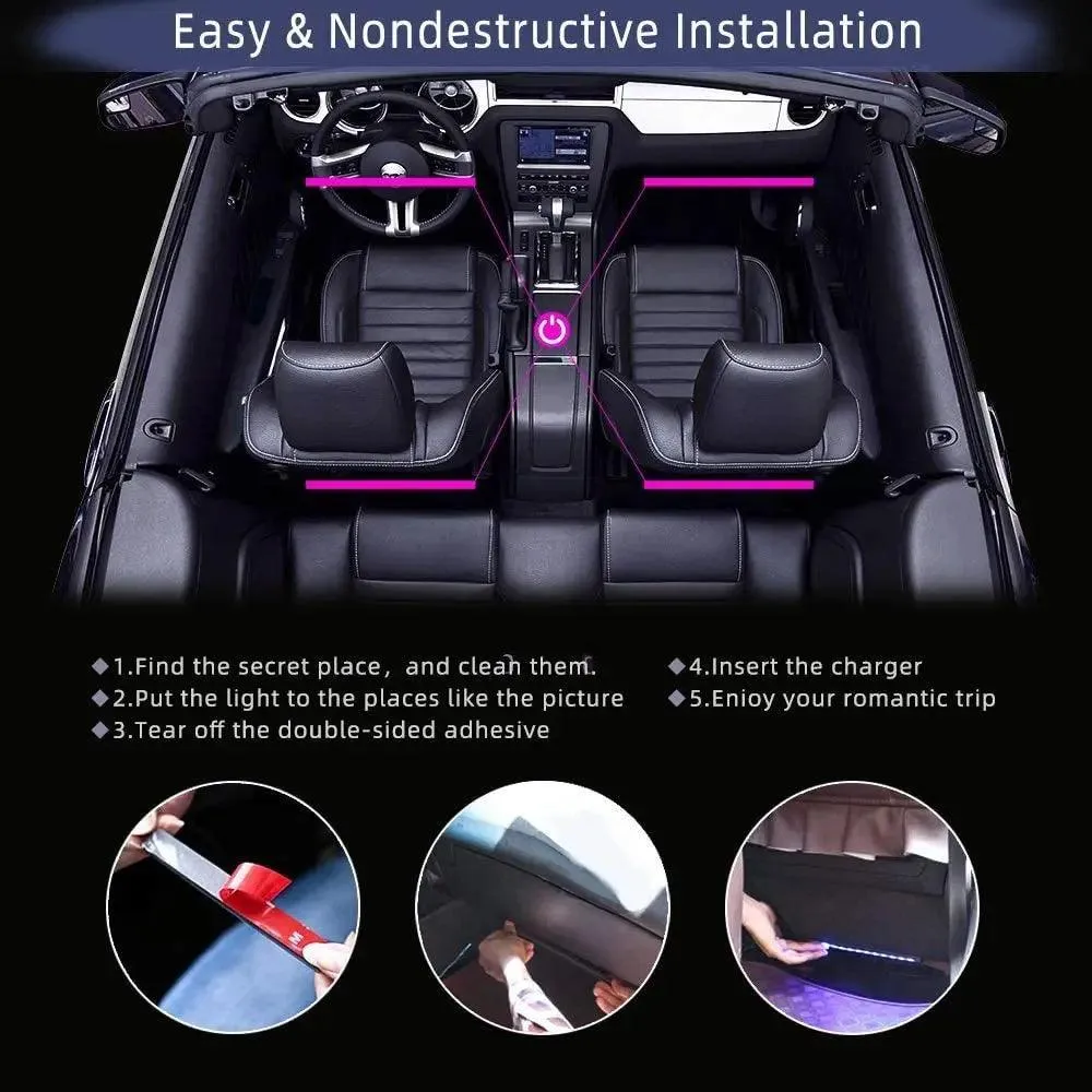 Car Interior LED Music Sync Ambient Lighting Kit: Elevate Your Drive