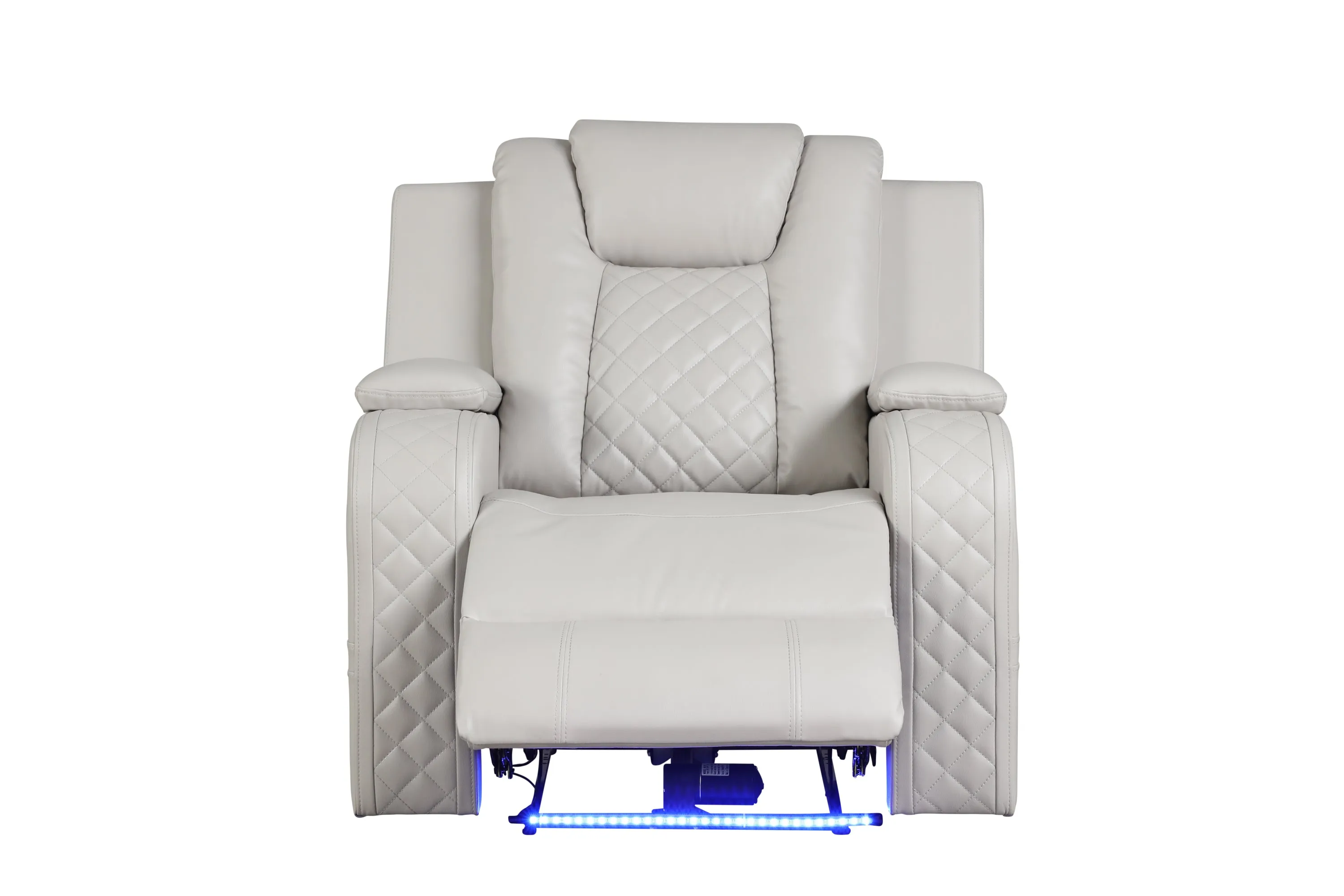 Cohen LED & Power Faux Leather Recliner Chair - Beige