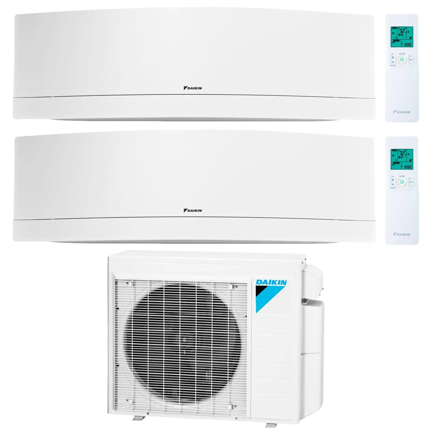 Daikin 2-Zone Wall Mounted Hyper Heat Emura White Ductless Mini-Split 18000 BTU Heat Pump Air Conditioner 12k   12k - 16 SEER2