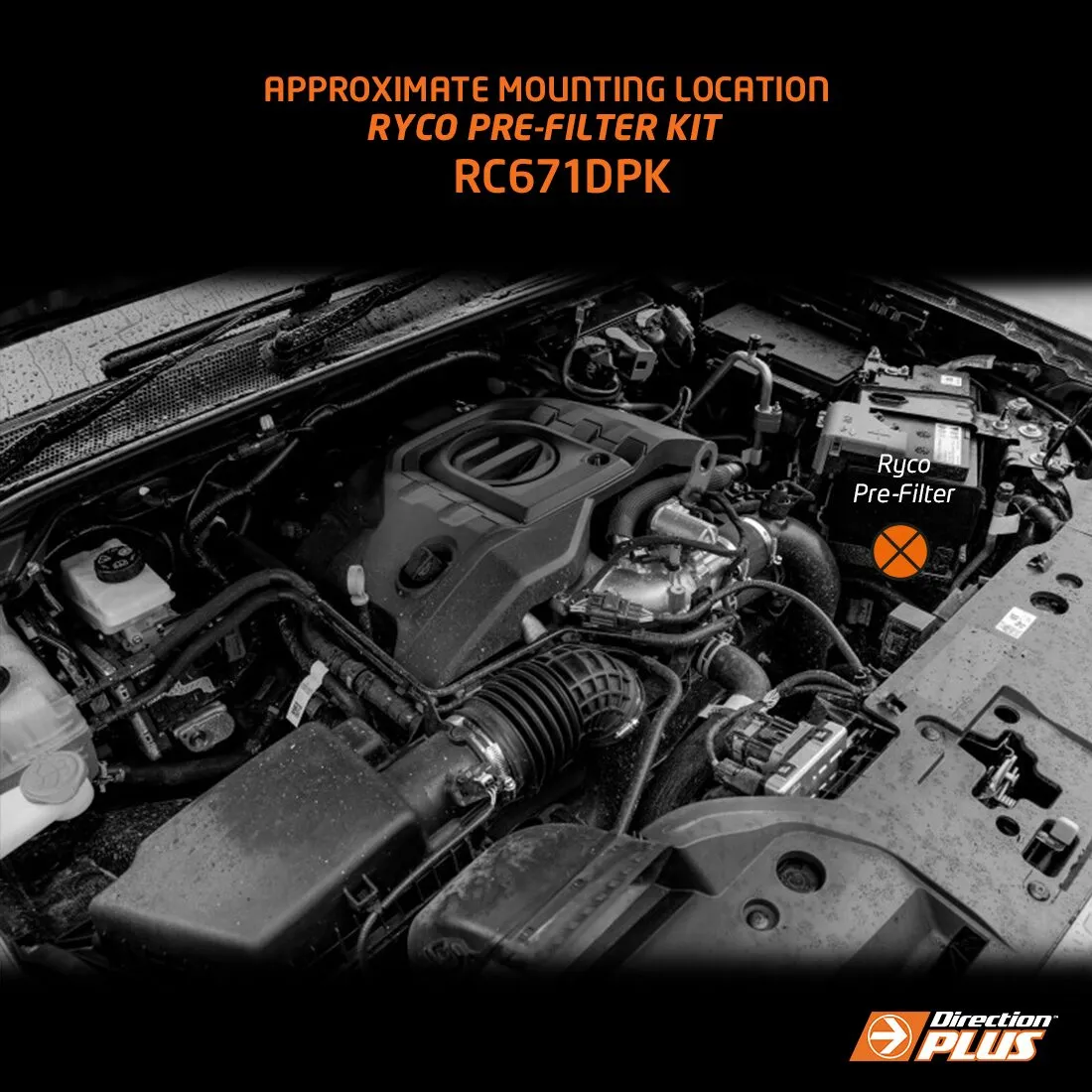 Direction Plus™ Ryco Pre-Filter Kit for Next-Gen Ford Ranger / Everest & VW Amarok 4cyl & 6 cyl - RC671DPK