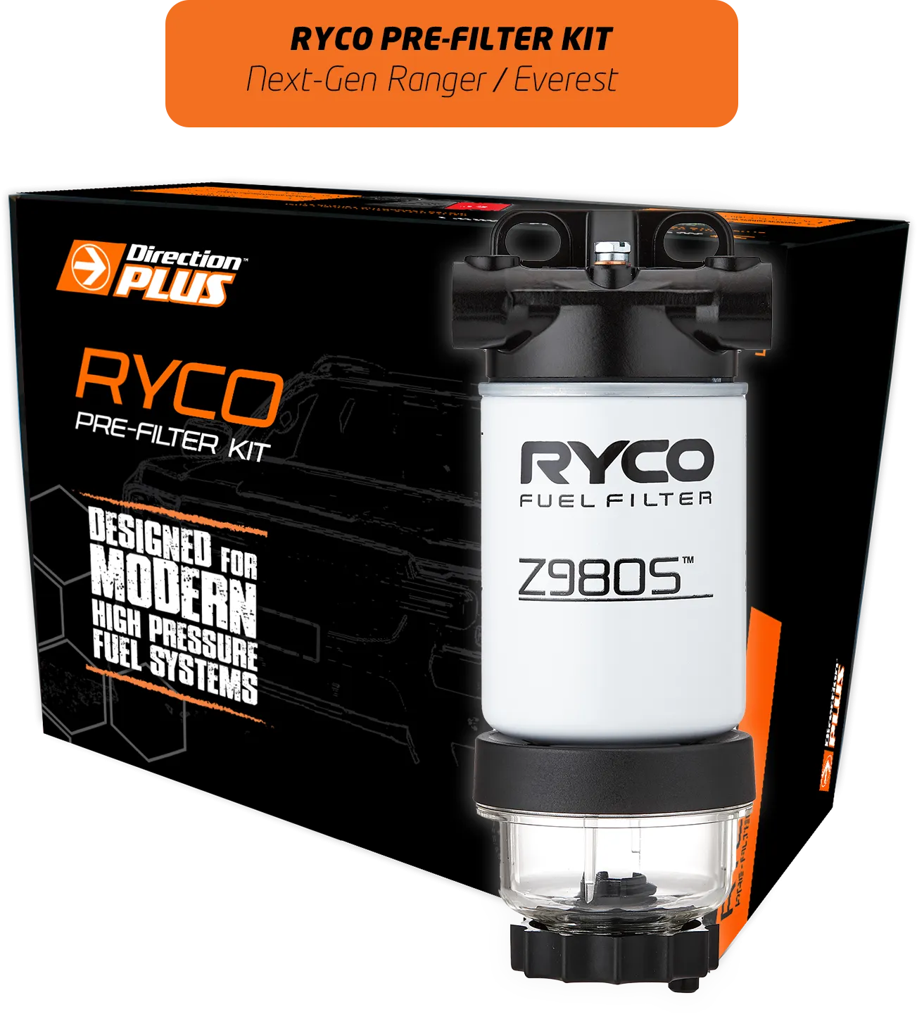 Direction Plus™ Ryco Pre-Filter Kit for Next-Gen Ford Ranger / Everest & VW Amarok 4cyl & 6 cyl - RC671DPK