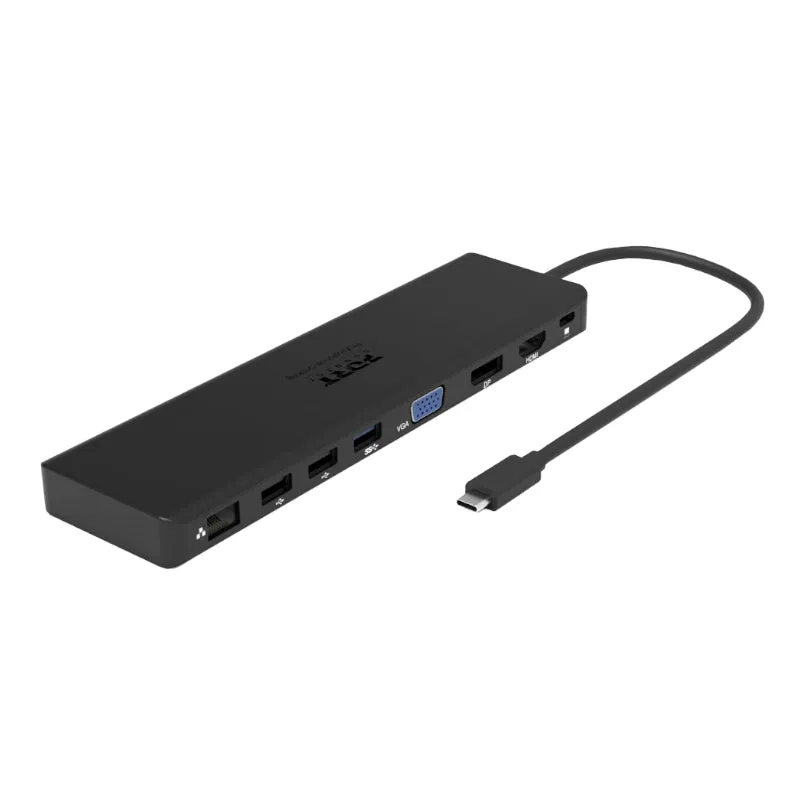 Docking Type C Travel -1X4K-3Xfhd Pd100W-Hdmi Minidp Vga,

Sd Card,Rj45,Usb-A,Usb-C