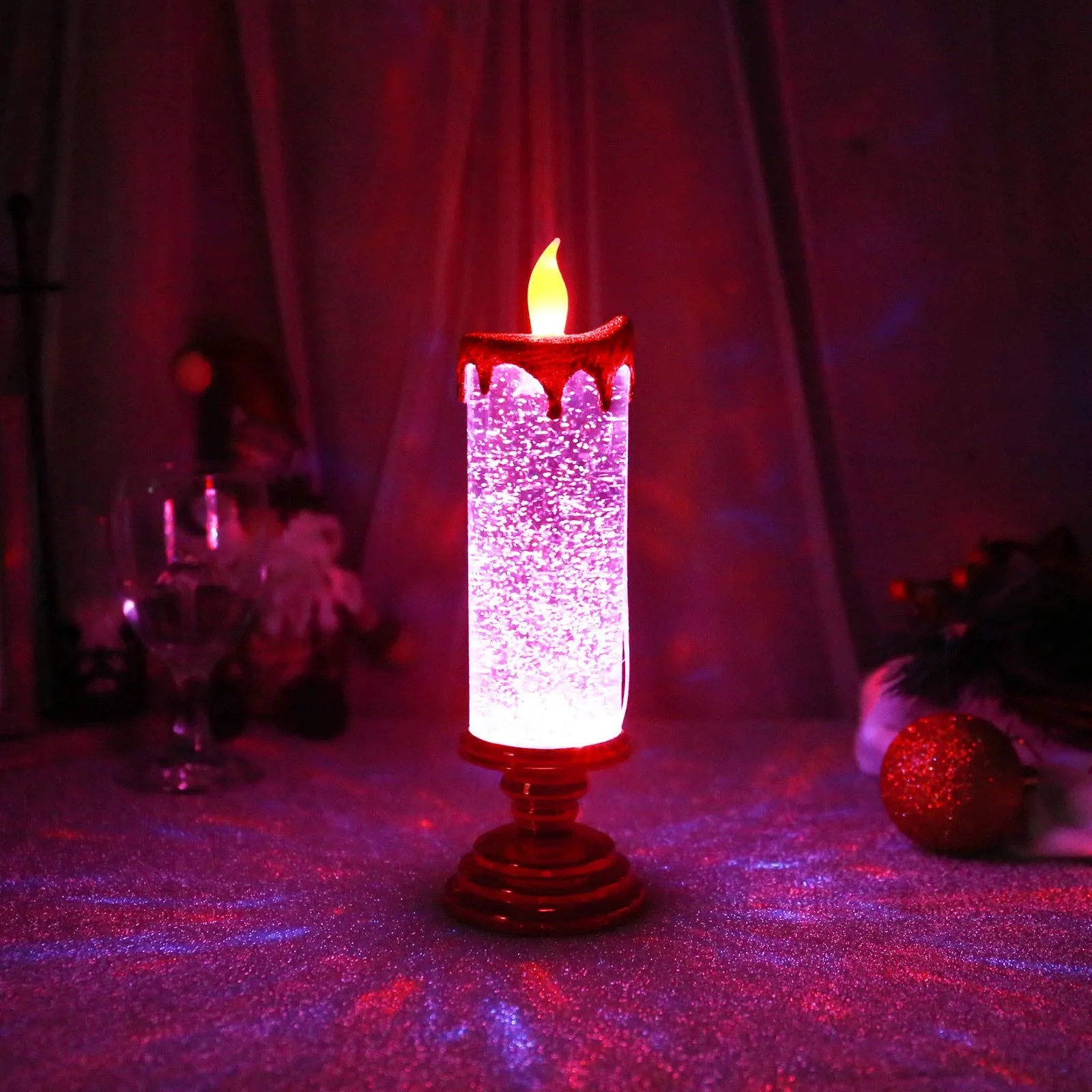 🎃Festival Offer🔥-LED Christmas Candles With Pedestal