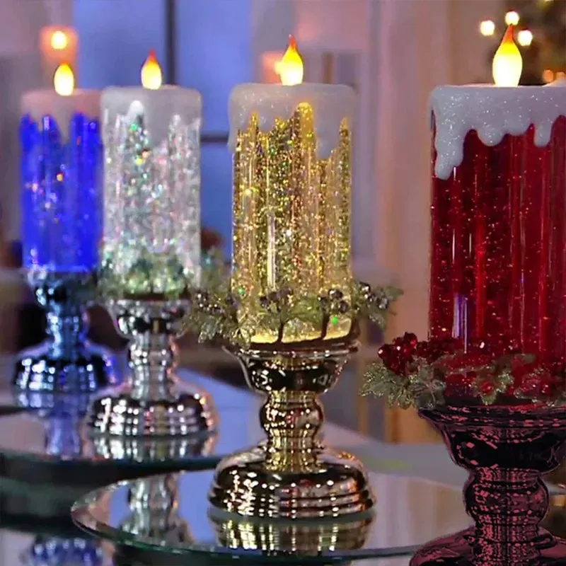 🎃Festival Offer🔥-LED Christmas Candles With Pedestal