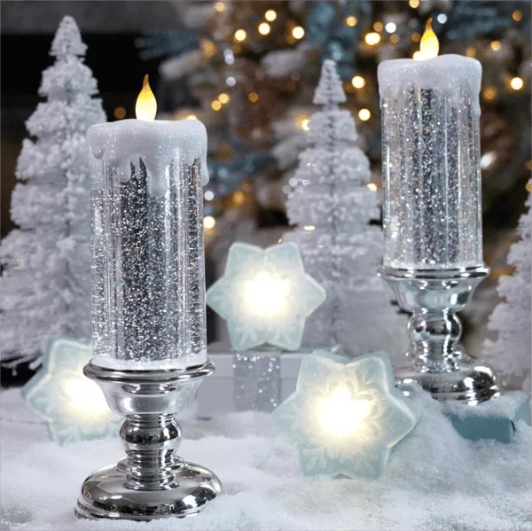 🎃Festival Offer🔥-LED Christmas Candles With Pedestal