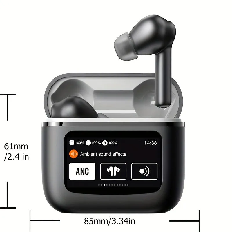 GreatWall TWS LED Display Wireless In-ear Sports Headphones With APP Function With Microphone, Touch Control Earbuds, Perfect For Workouts And Games, Comes With USB Charging And Charging Case