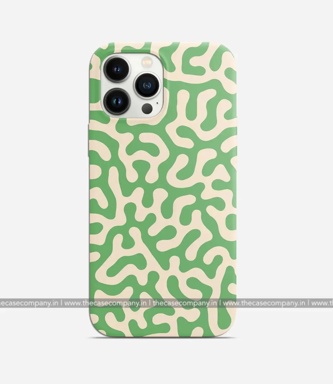 Green and Cream Coral Reef Abstract Phone Case