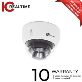 IC Realtime - IPFX-D80V-IRW2 / 8MP IP Indoor/Outdoor Full Size Vandal Dome Camera / Varifocal 2.7-12mm Motorized Lens (110° - 45°) / 131 Ft Smart IR / POE-EPOE