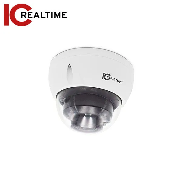 IC Realtime - IPFX-D80V-IRW2 / 8MP IP Indoor/Outdoor Full Size Vandal Dome Camera / Varifocal 2.7-12mm Motorized Lens (110° - 45°) / 131 Ft Smart IR / POE-EPOE