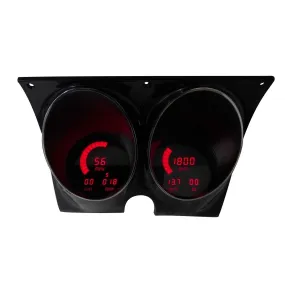 Intellitronix LED Digital Gauge Cluster - Red LED - Silver - GM F-Body 1967-68