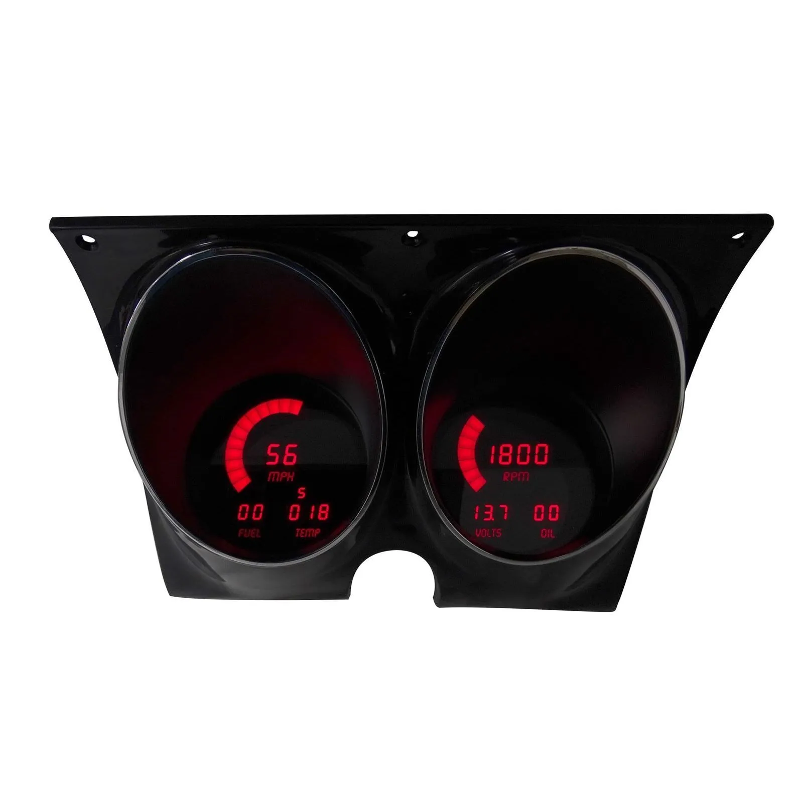 Intellitronix LED Digital Gauge Cluster - Red LED - Silver - GM F-Body 1967-68