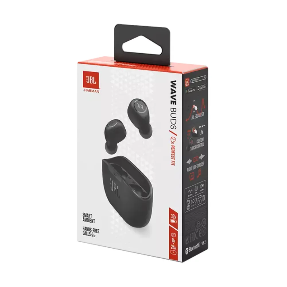 JBL Wave Buds In-Ear Wireless Earbuds - Black | JBLWBUDSBLK