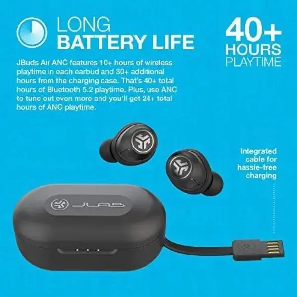 JLab JBuds Air ANC Bluetooth Wireless In-Ear Earbuds