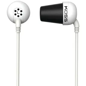 KOSS 185331 Plug In-Ear Earbuds (White)