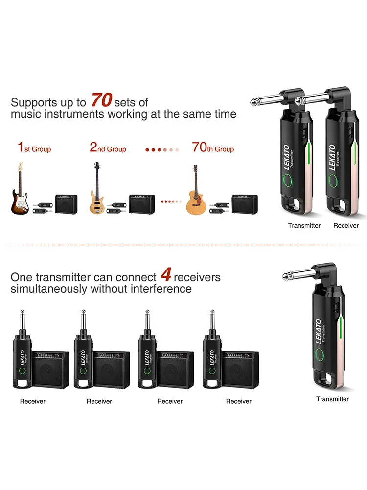 LEKATO WS-70 UHF Wireless System 70 Channel