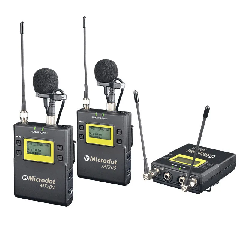 MICRODOT M200 2-Person Camera-Mount Wireless Omni Lavalier Microphone System