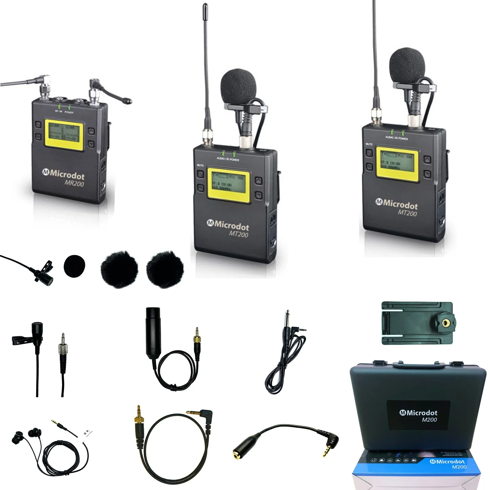 MICRODOT M200 2-Person Camera-Mount Wireless Omni Lavalier Microphone System