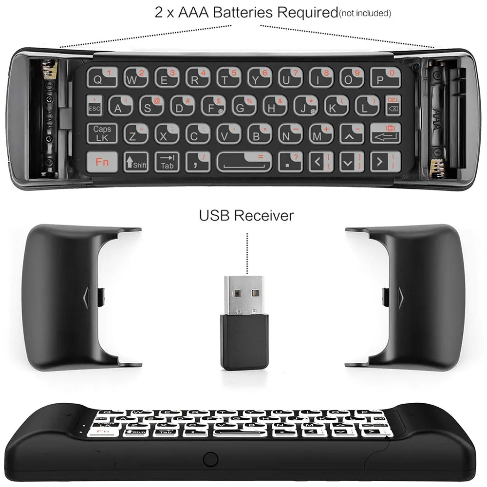 MINIX NEO A2 Lite Backlit, QWERTY Keyboard for Android TV Box and Six-Axis Gyroscope Remote & Accelerometer Support Air Mouse