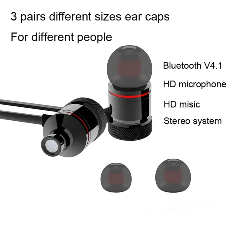 MoreBlue S07 Wireless Bluetooth Earphones Metal Magnetic Stereo Bass Headphones Cordless Sport Headset Earbuds With Microphone(Black)