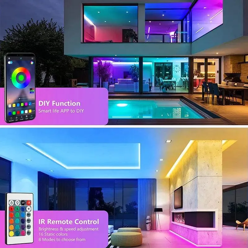 RGB LED Strip Lights: Ambient Lighting with Music Sync & Smart Control