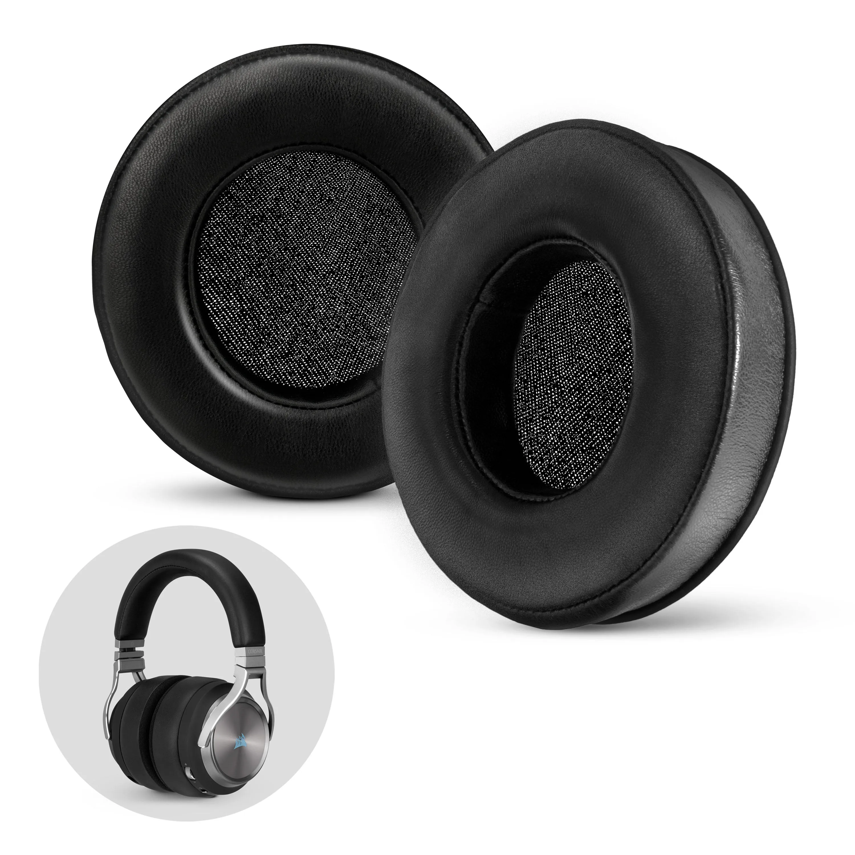 Premium Sheepskin Leather Memory Foam Earpads for Corsair Virtuoso RGB Wireless/XT/SE Headset