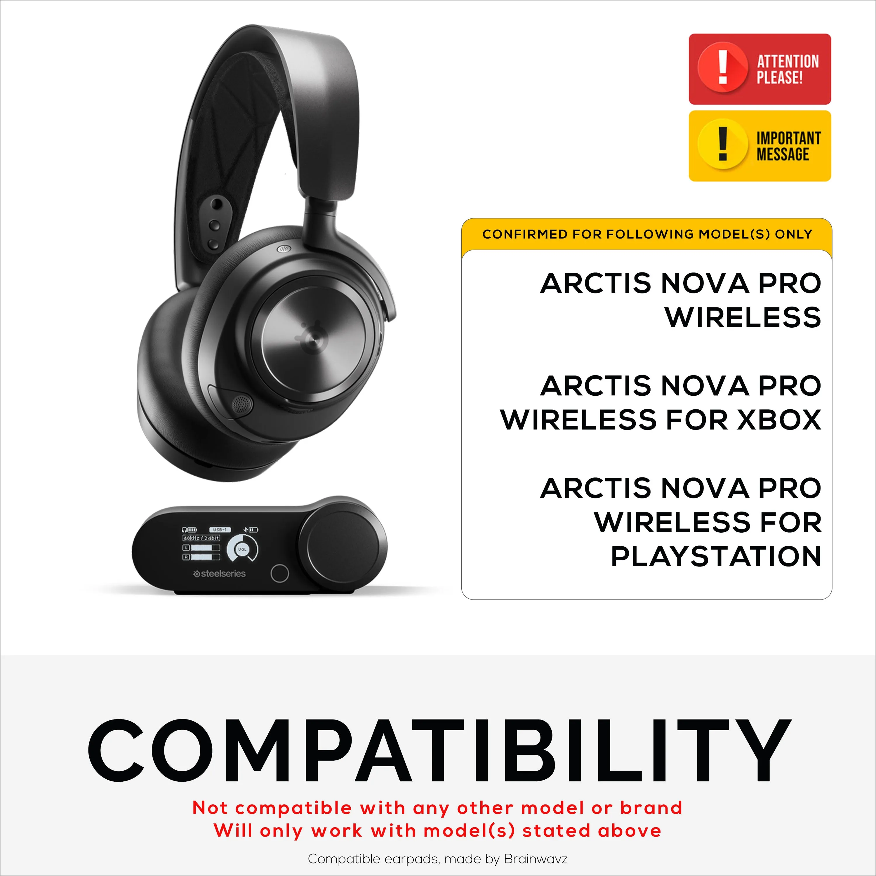 Sheepskin Earpads for Steelseries Arctis Nova Pro Wireless Headphones - Memory Foam with Soft Real Sheepskin Leather