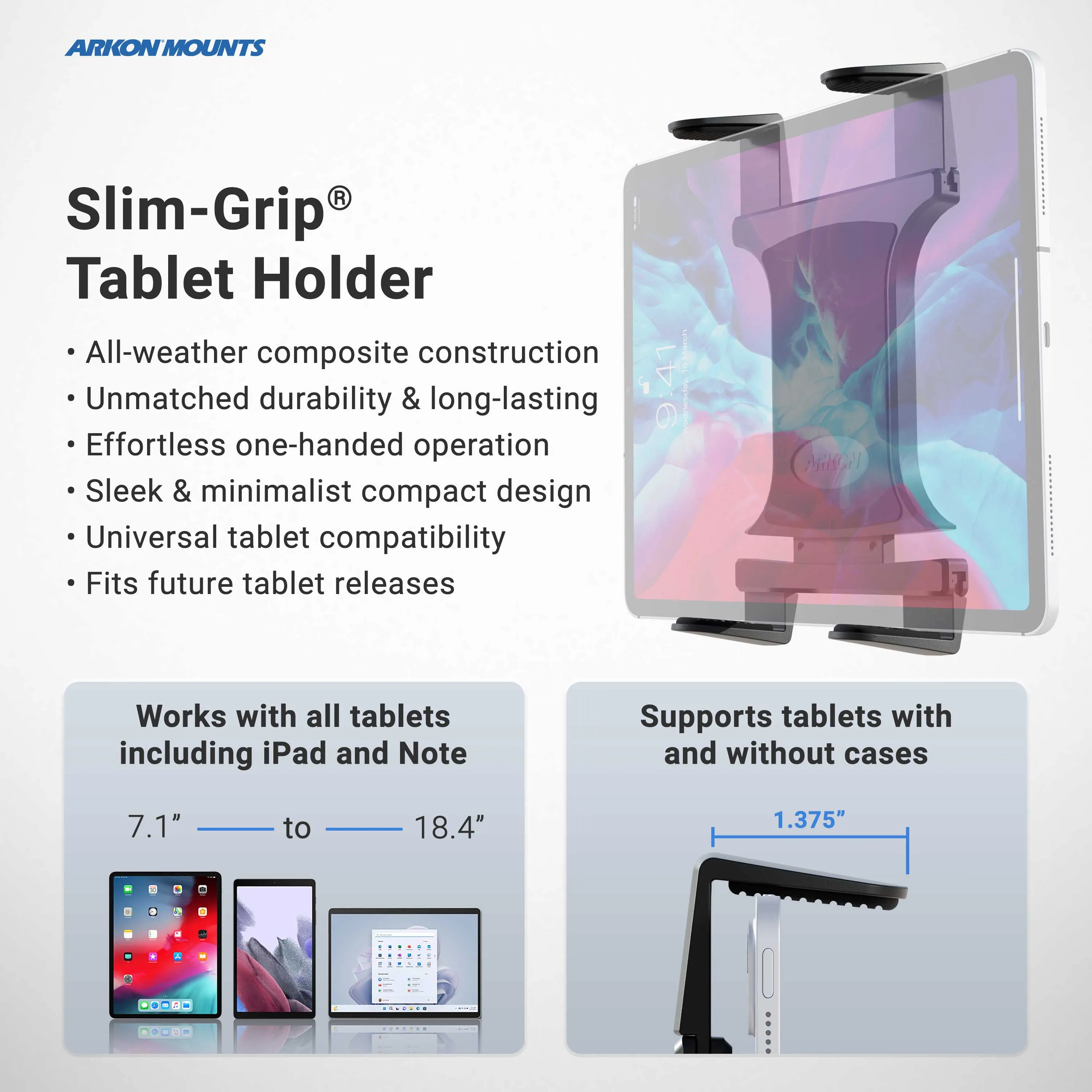 Slim-Grip® Holder with Clamp Mount