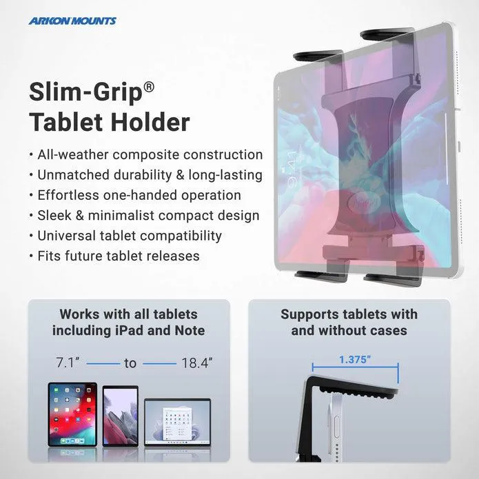 Slim-Grip® Tablet Holder with Height-Adjustable Desk Stand