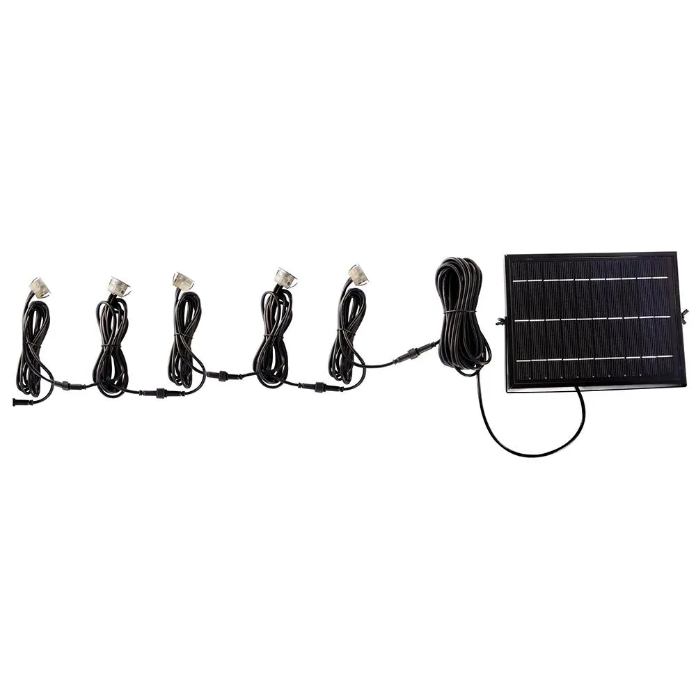 Solar Powered Deck / in-Ground Lighting Kit 5 Pack IP67 in Stainless Steel Solar Lighting Direct