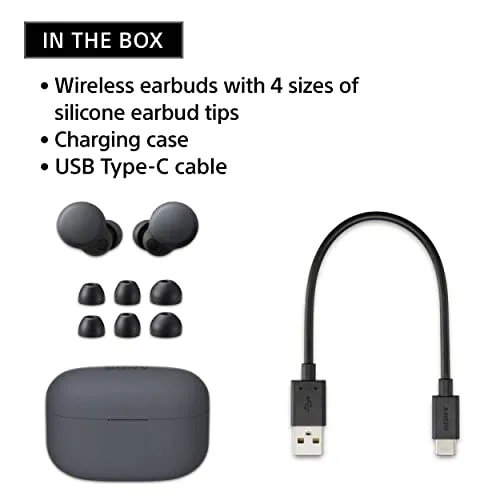 Sony LinkBuds S Truly Wireless Noise Canceling Earbud Headphones with Alexa Built-in, Bluetooth Ear Buds Compatible with iPhone and Android, White