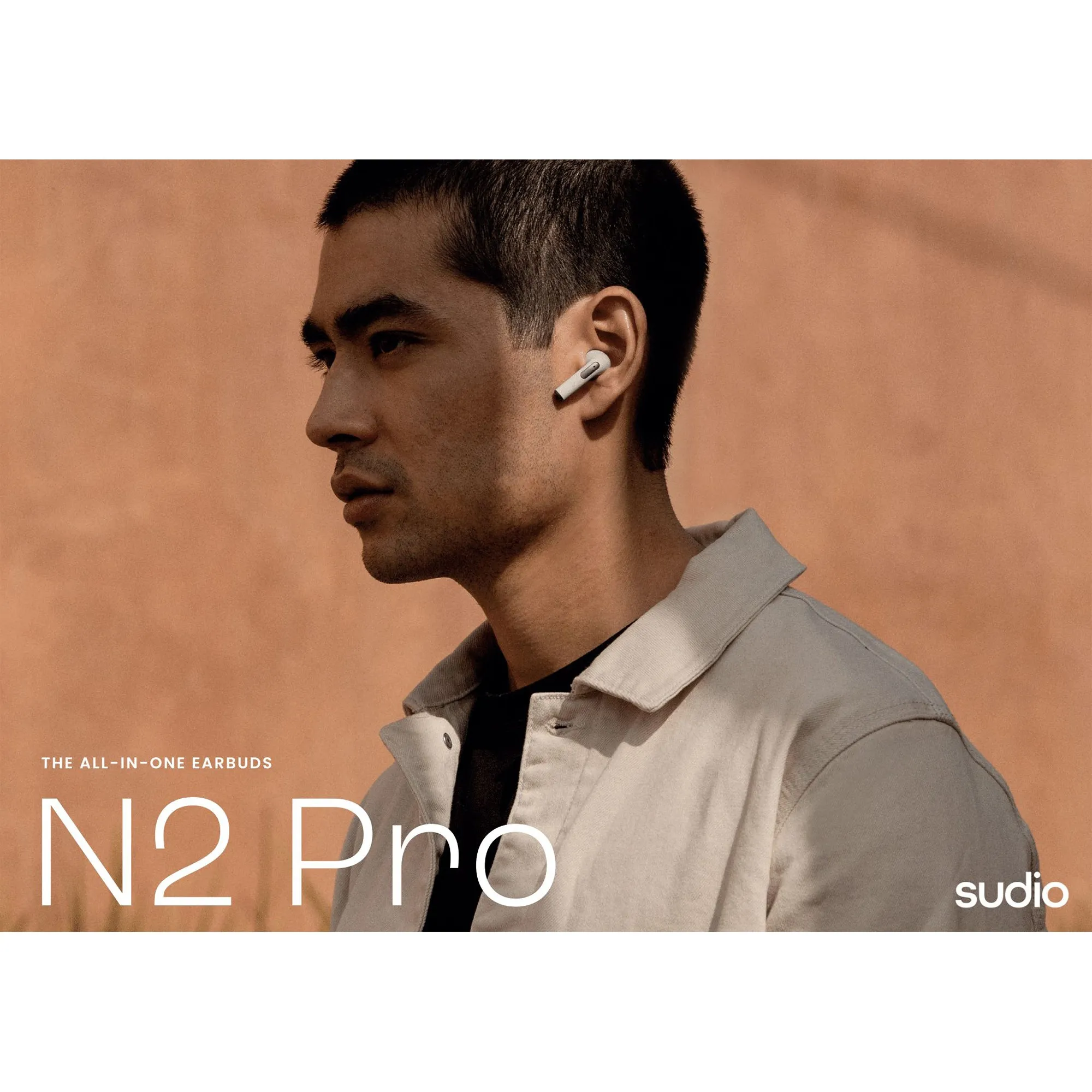 Sudio N2 Pro - Wireless Earbuds with Active Noise Cancelling IPX4 Water Resistant - Sand