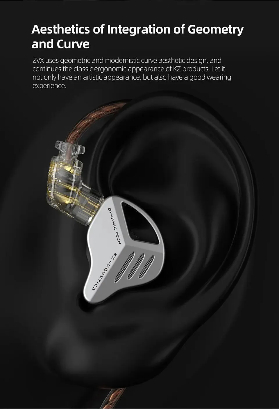 ZVX Silver Dynamic HIFI Bass Earbuds In-Ear Monitor Headphones NO-MIC Earphones